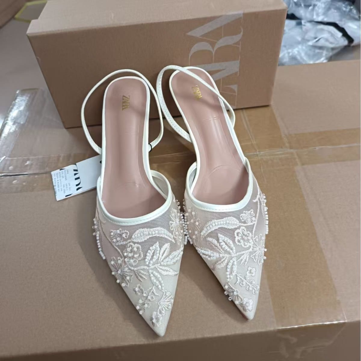 Zara mesh beaded ladies heel - Image 3