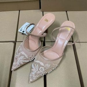 Zara mesh beaded ladies heel